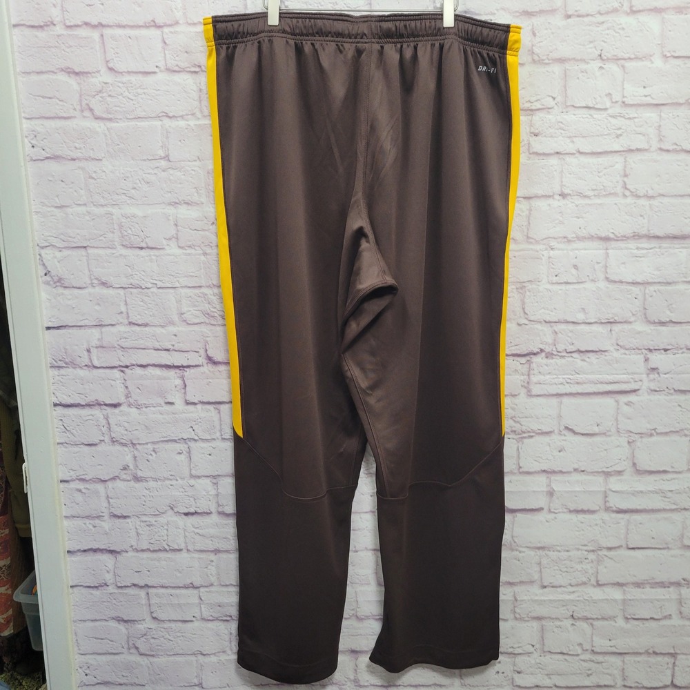 Nike Dri Fit Track Pant Men 4XL Big & Tall Brown Swoosh Zip Leg Athleisure Sport